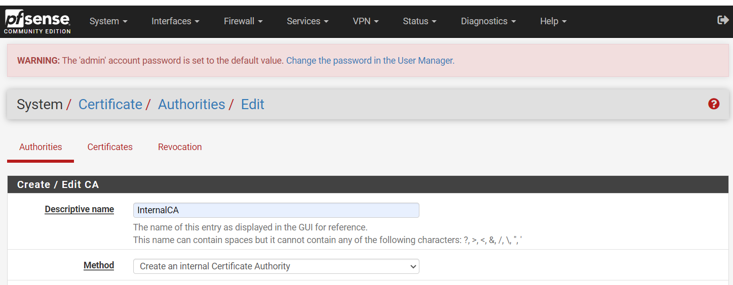 pfsense-certificate-authority