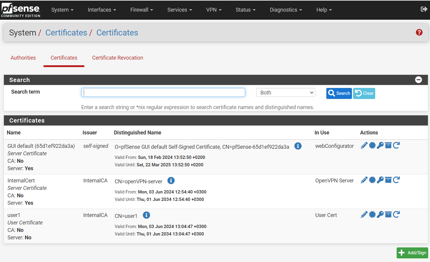 pfsense-certificates